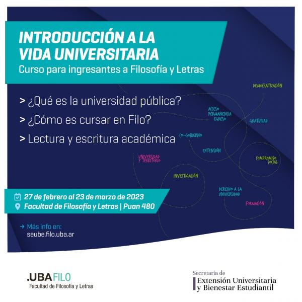 Curso Para Ingresantes 2023 Introducción A La Vida Universitaria Filo Uba Extensión Y 9246